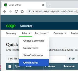 Sage export