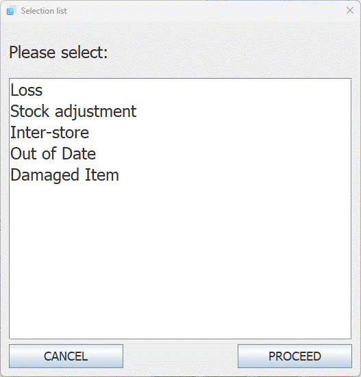 Wastage button